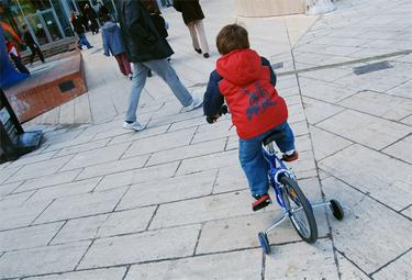 child on bicycle