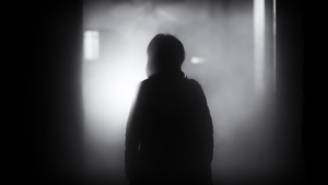 A silhouette of a person.