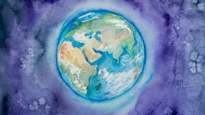A painting of Earth.