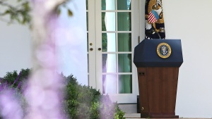 Lectern at the White House.