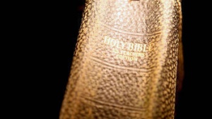 The spine of a Bible