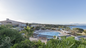 A body of water surrounded by land and buildings