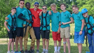 Campers posing at Camp Cotubic. 