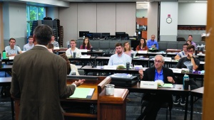 ABC Coordinator Dr. Frank Dunkle addresses incoming students during orientation.