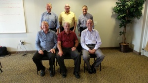 Back row: Steve Nutzman, Mitch Knapp and Steve Myers. Front row: Jim Tuck, Mark Welch and Ken Martin. 