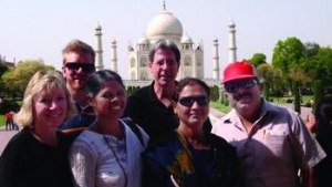 the schreibers with george and shobha samuel from agra, india, and sara mandora