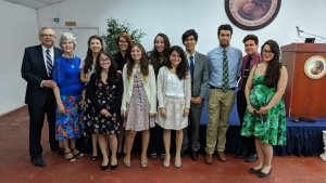 Victor and Beverly Kubik with the recipients of the LifeNets scholarships in Santiago, Chile. There were 36 Latin American UCG students who recieved the scholarships. However, there are many from other various countries who also recieved the LifeNets scho