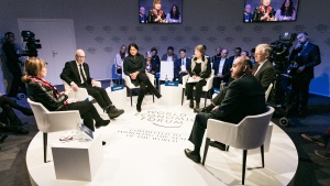A photo of a World Economic Forum meeting.