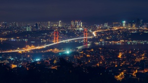 A night photo of Istanbul in Turkey.