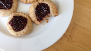 Almond Thumbprint Cookies with Raspberry Preserves