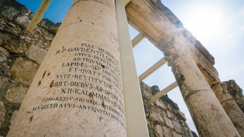 Old columns of a structure.