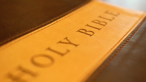 Closeup of a Bible.