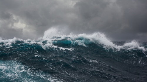 A very large ocean wave.