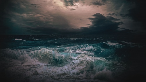A stormy sea.