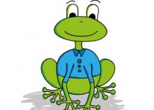 cartoon frog wearing clothes