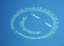 smiley face made of clouds