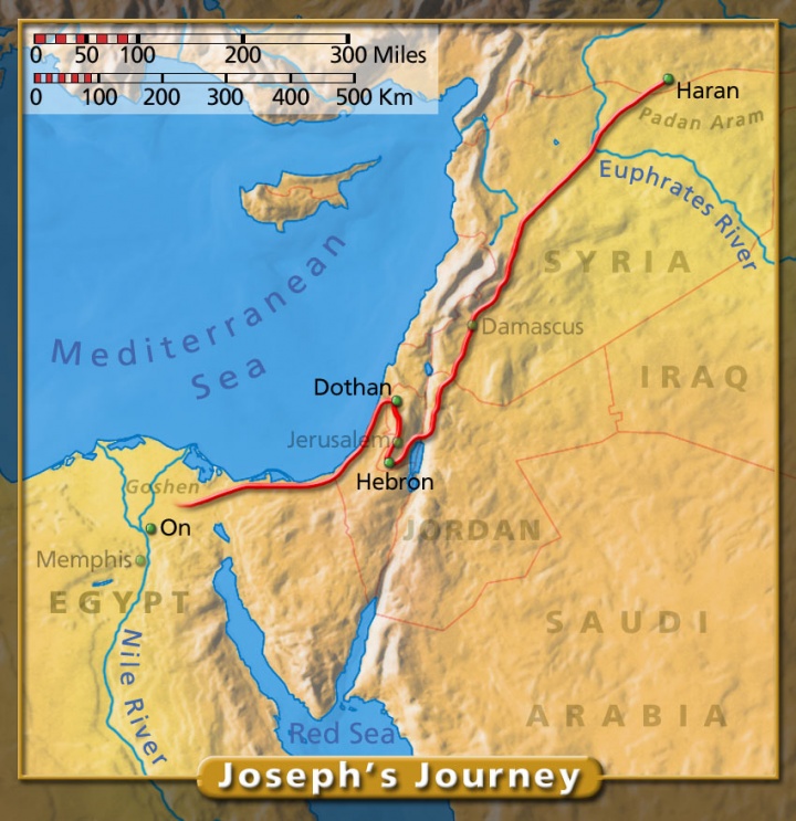 Joseph Bible Maps   Josephs Journey Big 