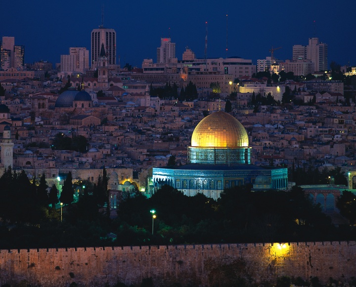 Jerusalem at night.