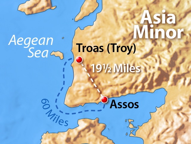 A map of Asia Minor and the distance Paul walked.