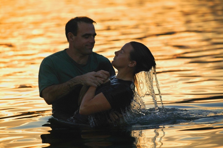 A water baptism.