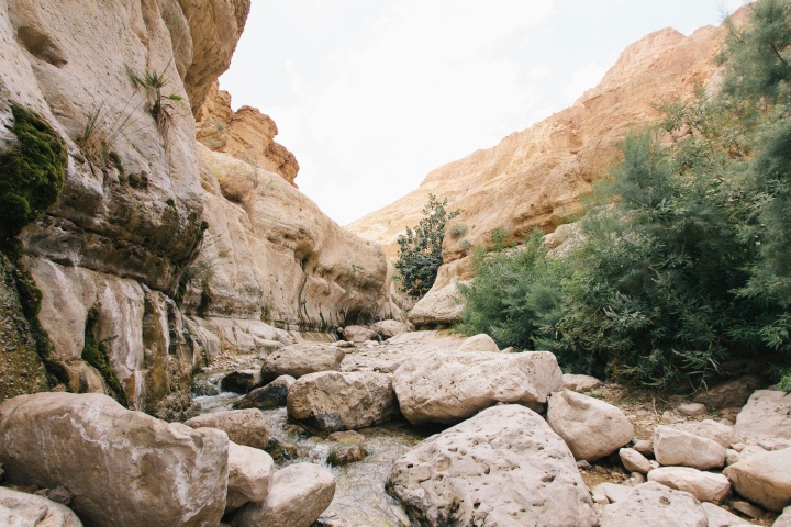 Large rock in the desert.