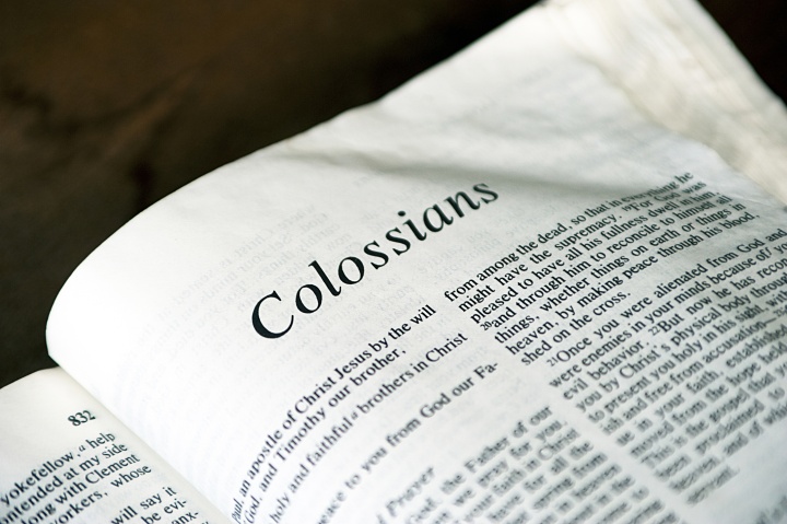 Bible opened to the book of Colossians