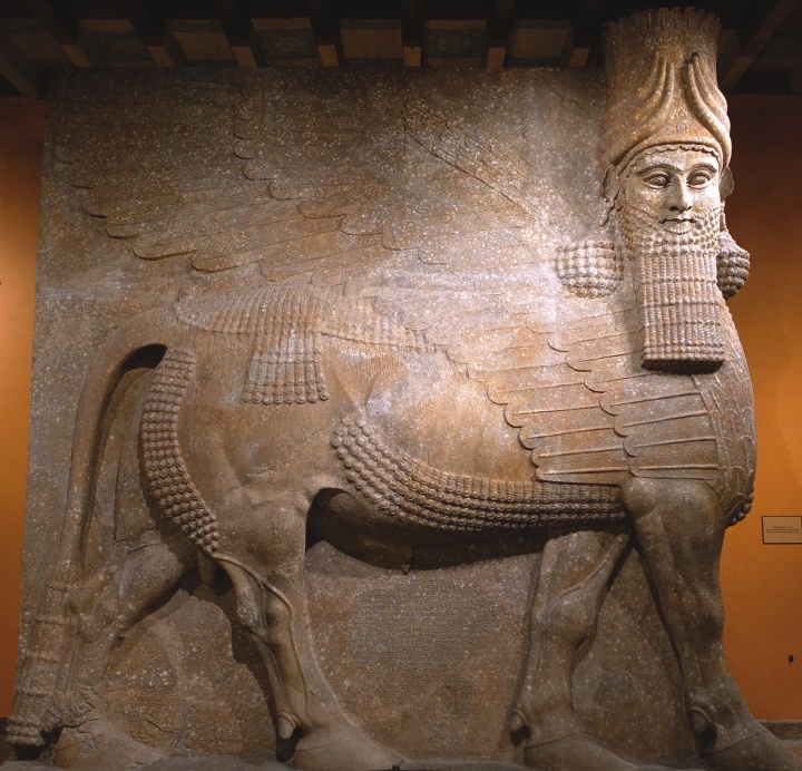 This statue is from the palace of the Assyrian king Sargon II in present-day Khorsabad, Iraq.