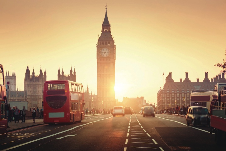 A busy street scene in London, England,