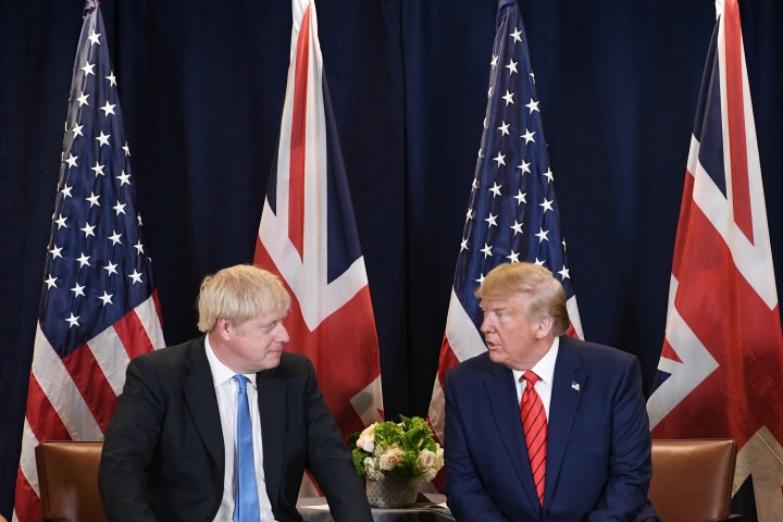 Britain’s Prime Minister Boris Johnson and U.S. President Donald Trump.