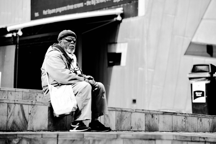 A homeless man.