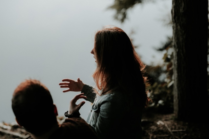 Two people having a conversation