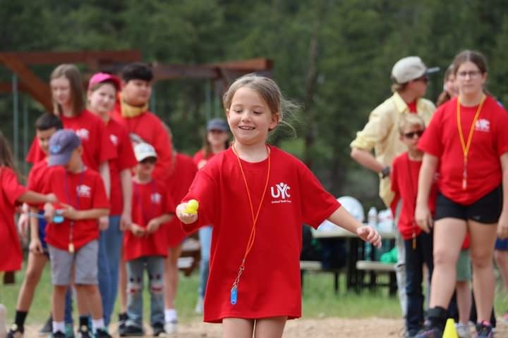 preteens playing a team building game