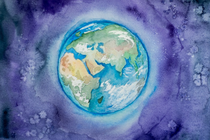 A painting of Earth.