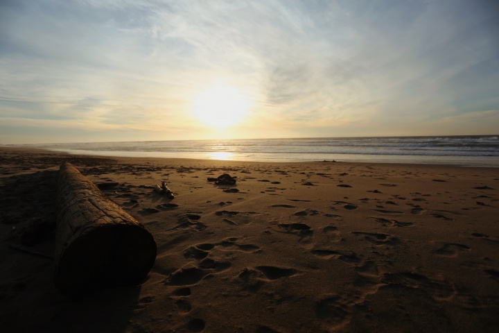 Sunset at a beach.