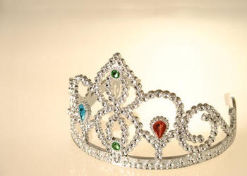 silver crown with jewels