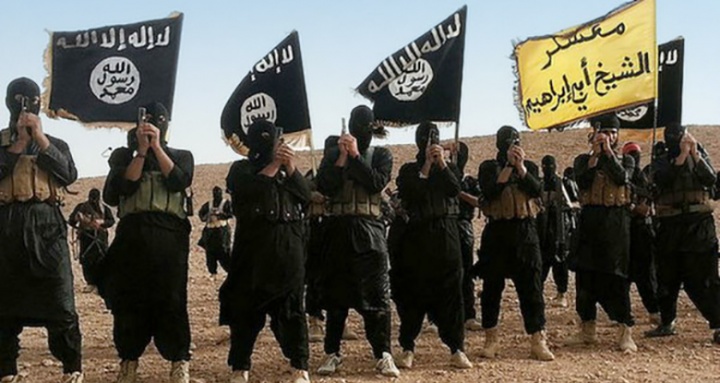Fighters belonging to the Islamic State group in Anbar, Iraq.