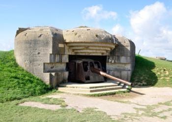 gun emplacement at Normandy beach