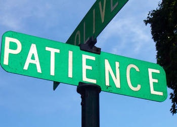 street sign with patience printed on it