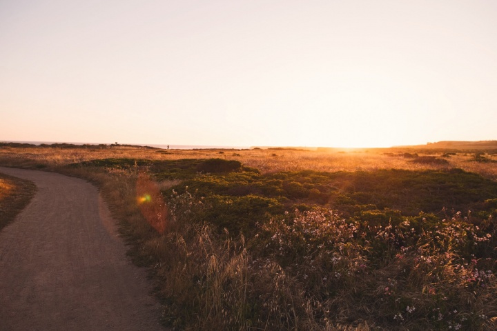 Sunset over a hill.