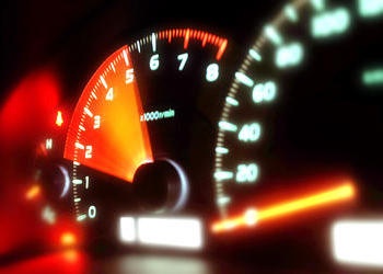 speedometer in a car dashboard