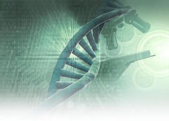 DNA strand and a microscope.