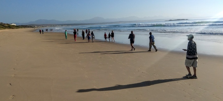 Morning walk on the beach at Mossel Bay.