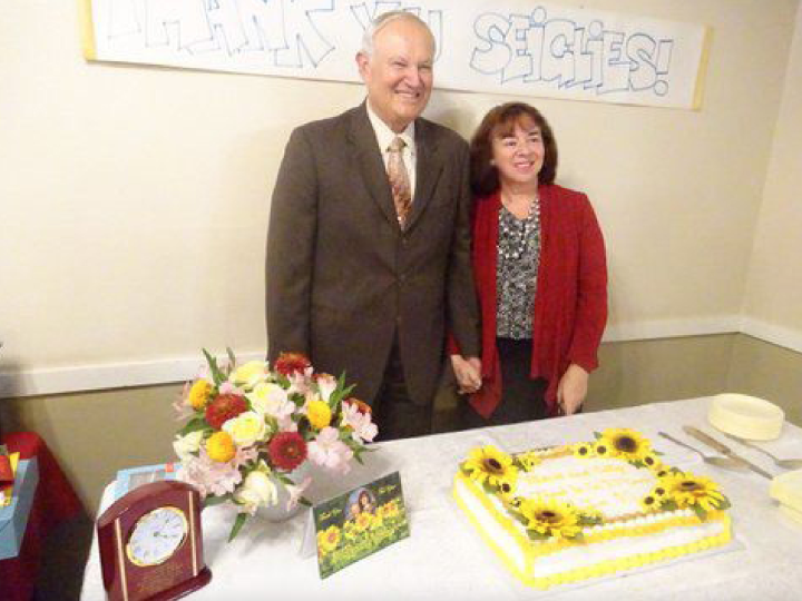 Orange County, California—The congregation pulled off a surprise celebration after Sabbath services on Nov. 20 to honor longtime pastor and wife Mario and Caty Seiglie for their 20 years of dedicated service to the congregation.