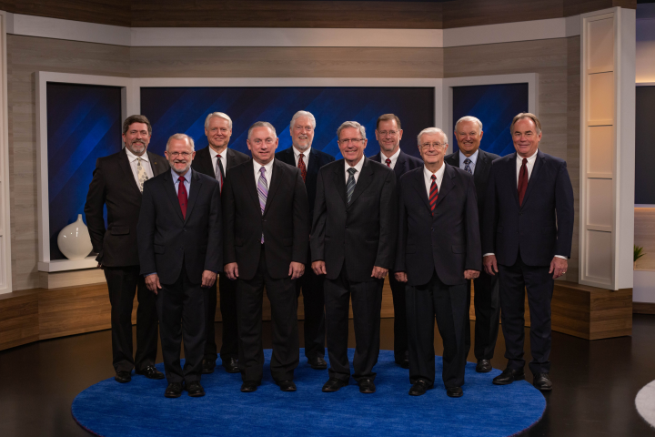 The Council of Elders (L-R): Dan Dowd, John Miller, John Elliott, Len Martin, Scott Ashley, Aaron Dean, Brian Shaw, Jorge de Campos, Mario Seiglie, Darris McNeely. Not pictured: Randy Stiver and Paul Wasilkoff.