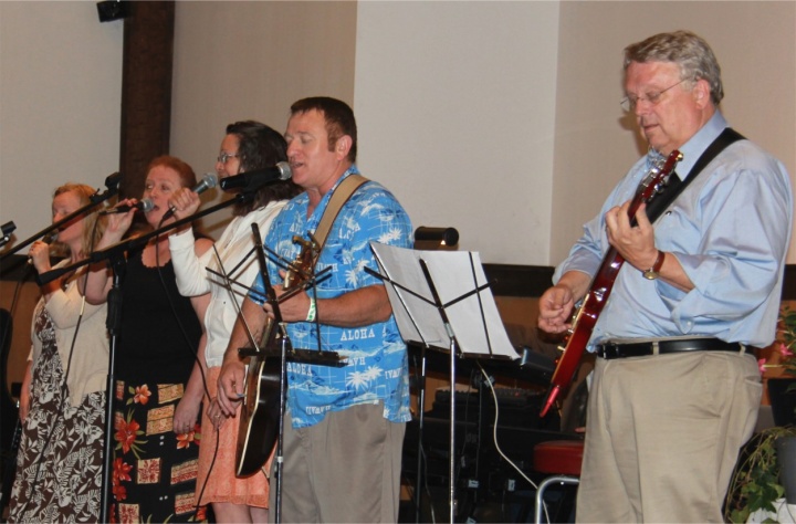 Musicians playing at the Pentecost weekend. 