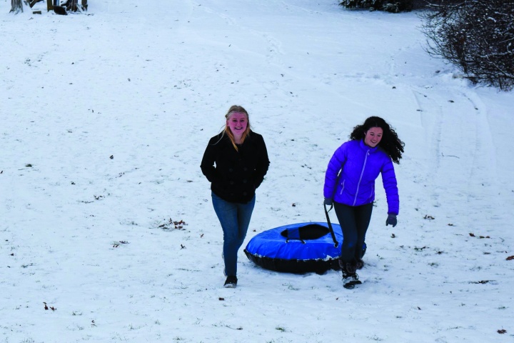 After a few inches of snowfall, campers and staff were able to go tubing and enjoy fellowship outside.