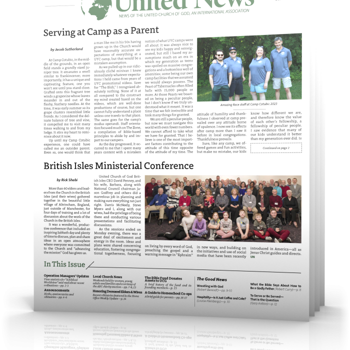Tilted cover of May - June United News 2024
